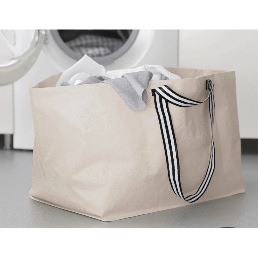 Ikea Görsnygg Large Shopping Laundry Storage Bag, Beige Reusable